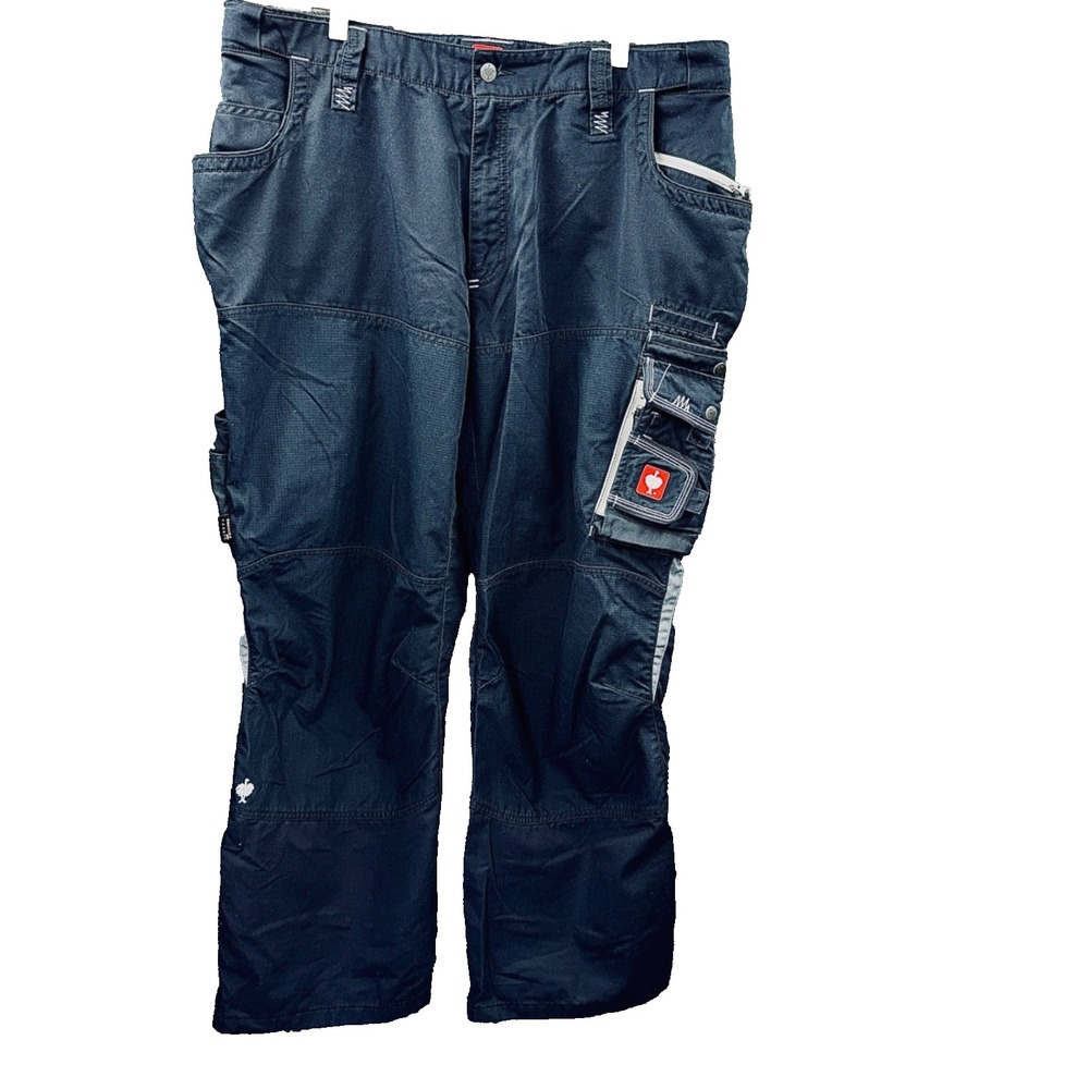 Engelbert Strauss Work Trousers Mens 42R Navy Blue Excellent Cargo e.s.motion